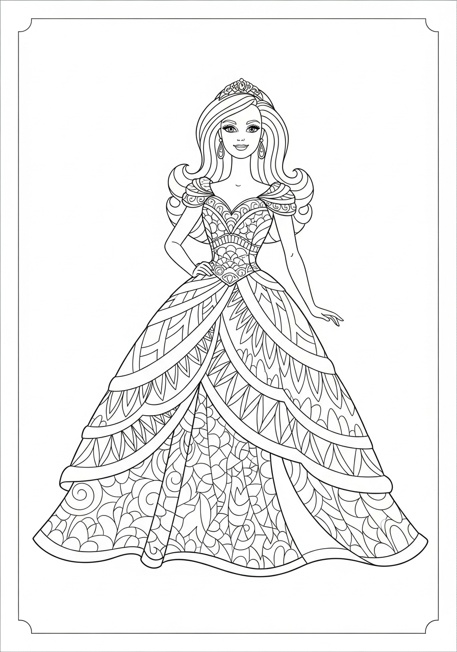 Desenho de Boneca Barbie Fashion para colorir