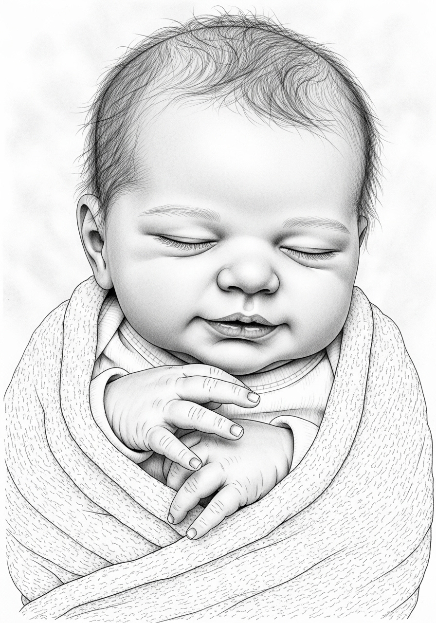 Desenho de Boneca Reborn Realista para colorir