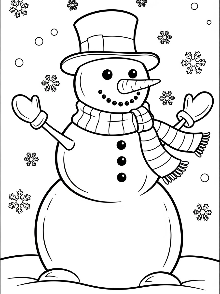 Desenho do Boneco de Neve fofo para colorir