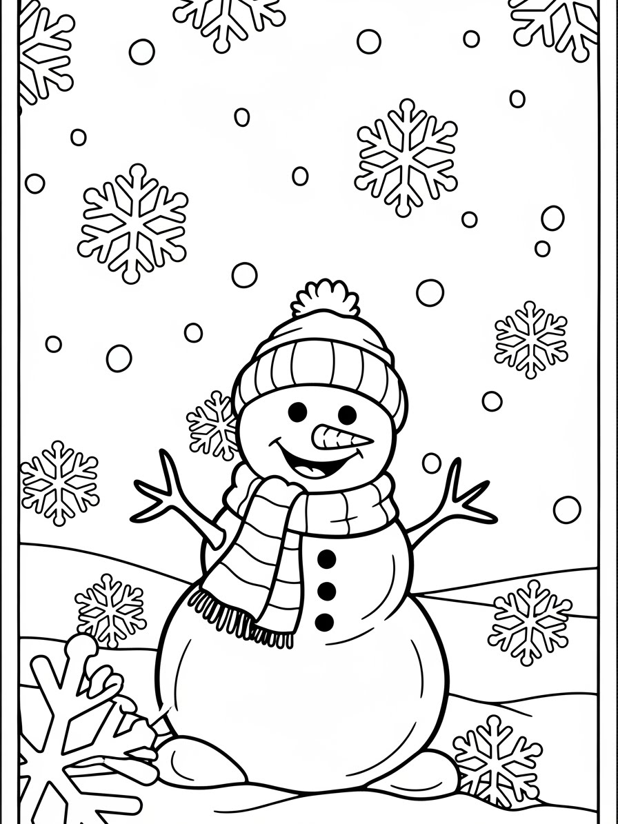 Desenho do Boneco de Neve simpático para colorir