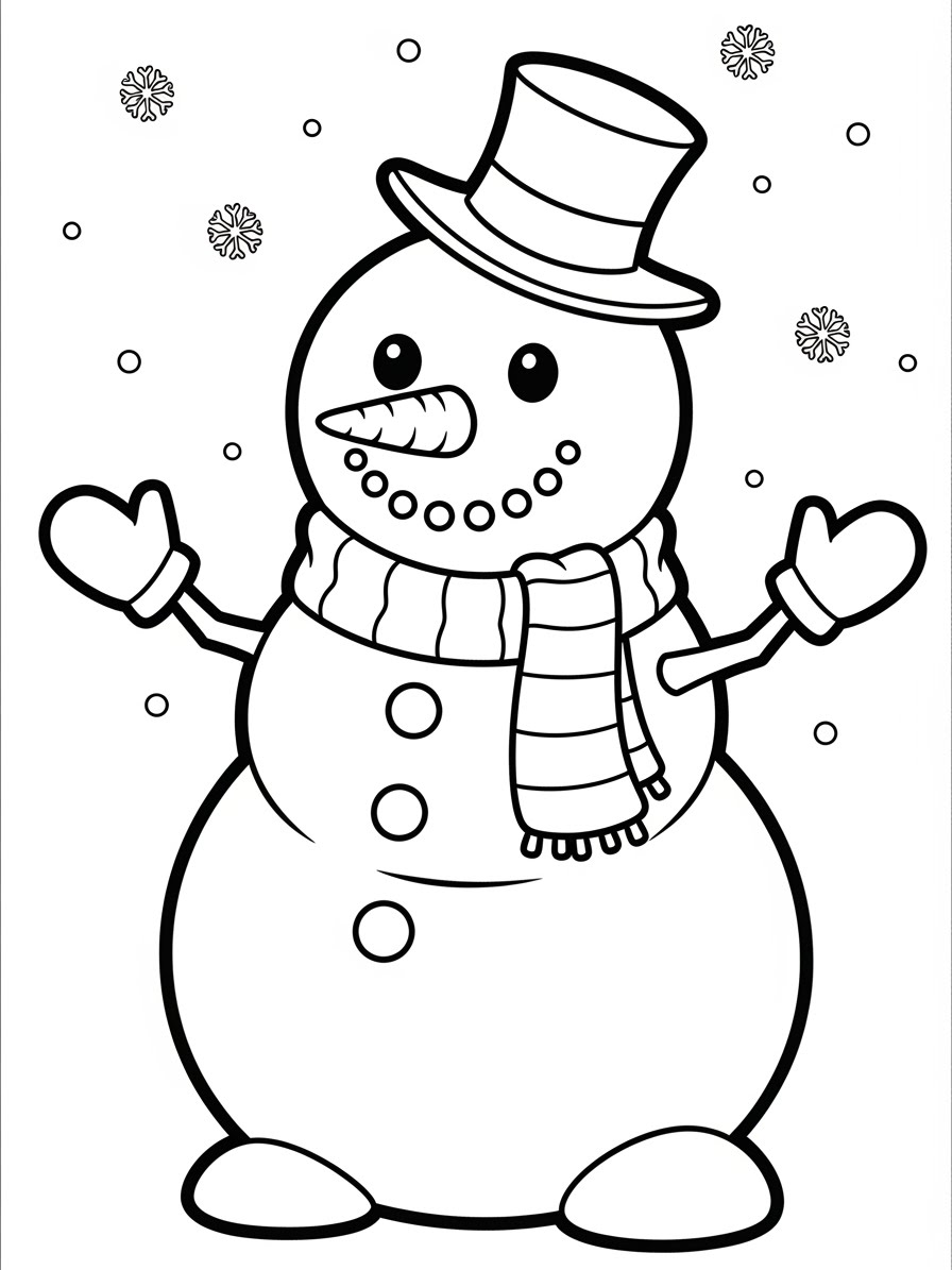 Desenho do Boneco de Neve simpático para colorir