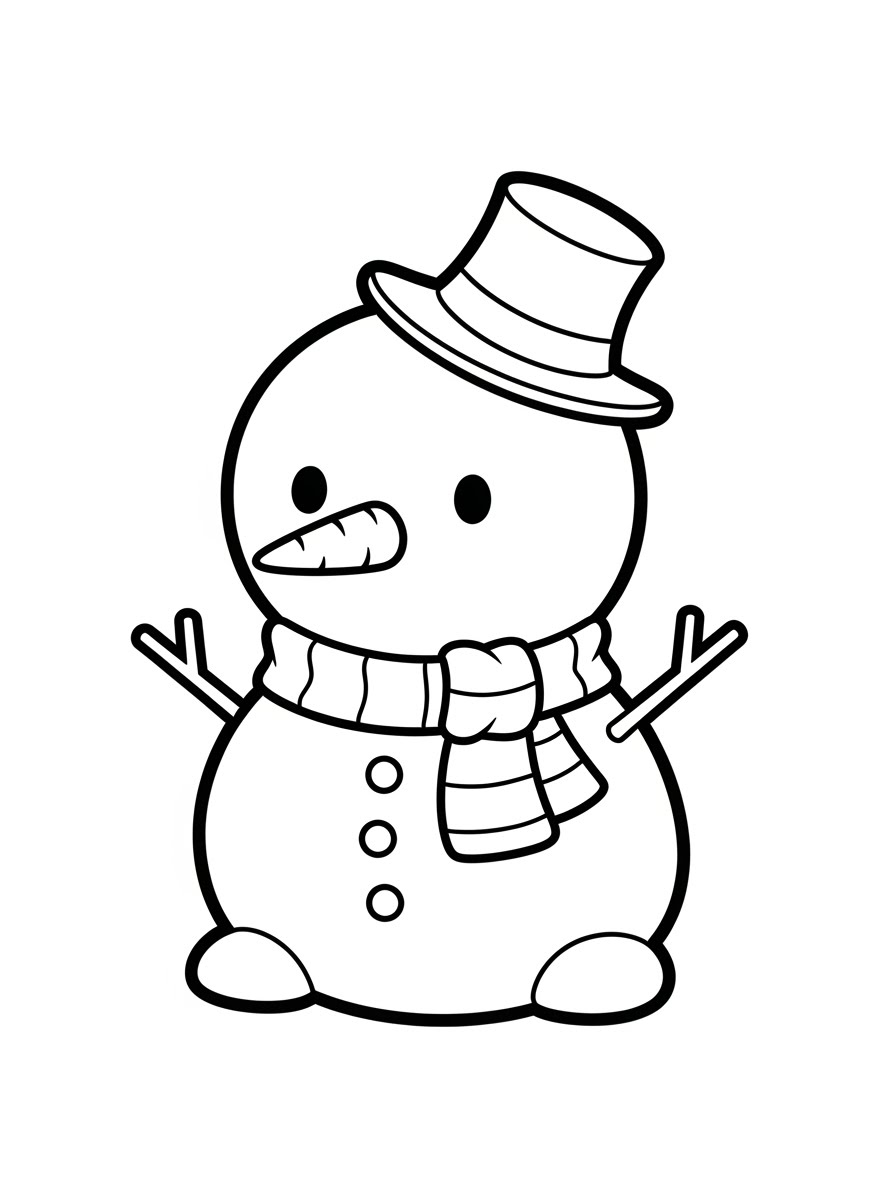 Desenho do Boneco de Neve simpático para colorir