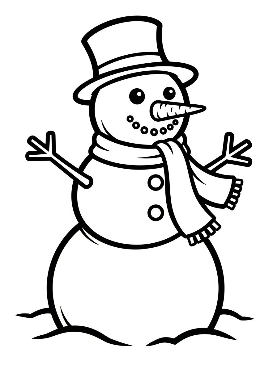 Desenho do Boneco de Neve clássico para colorir