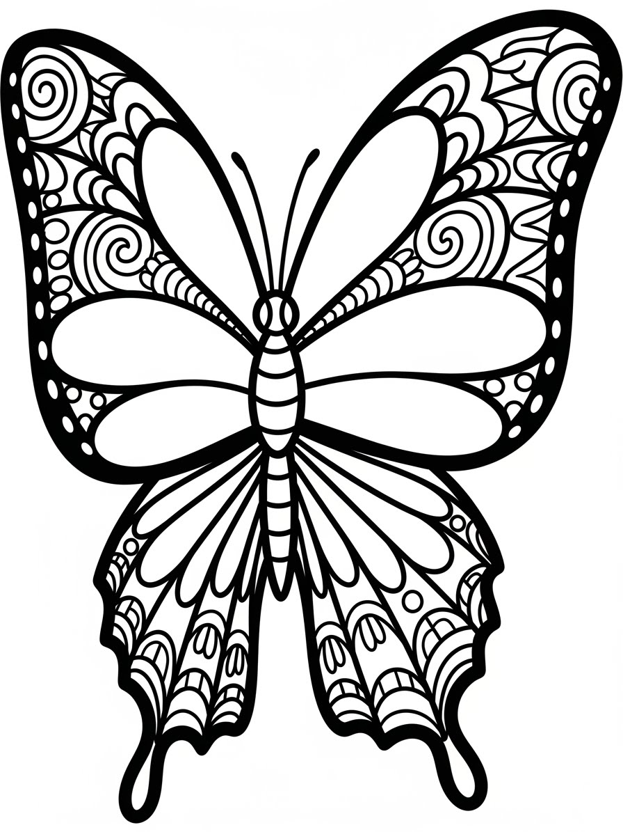 Desenho de Borboleta detalhado para colorir