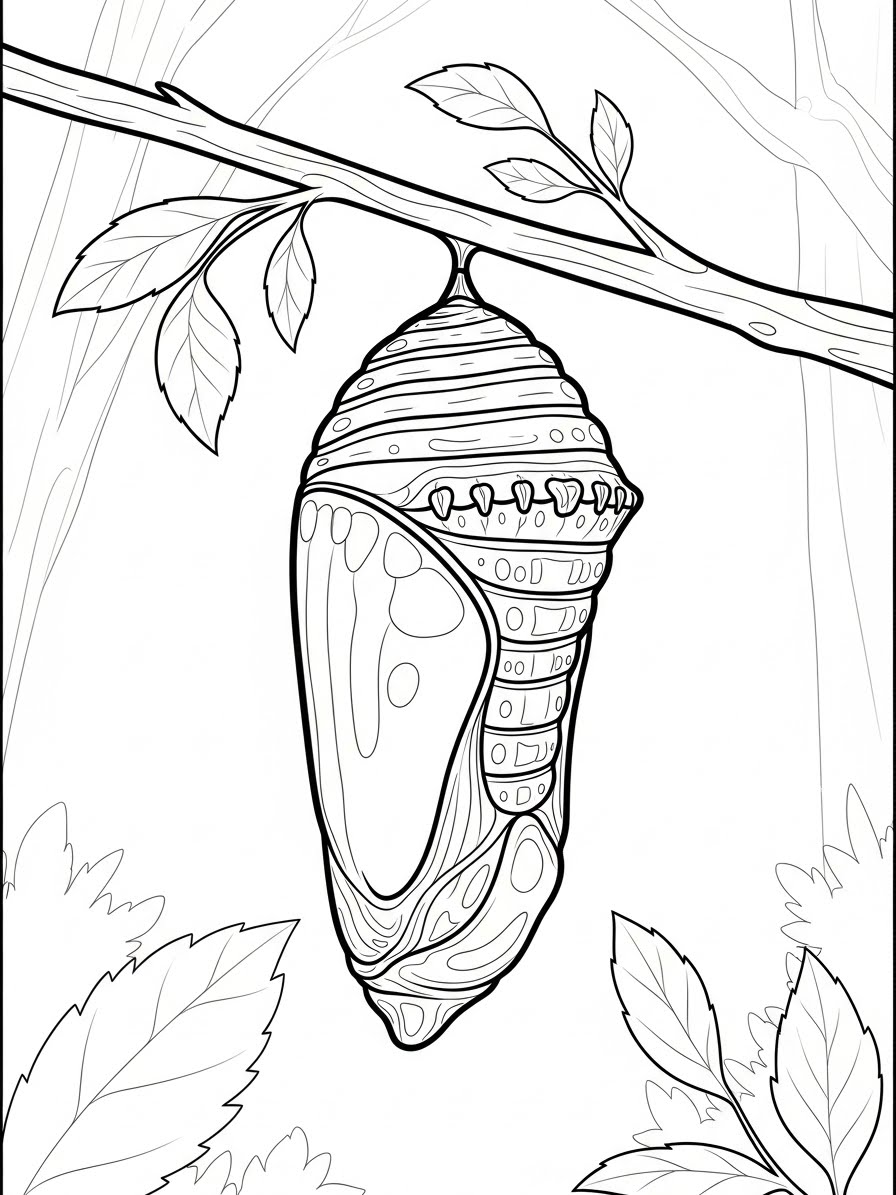 Desenho de Casulo de Borboleta para colorir