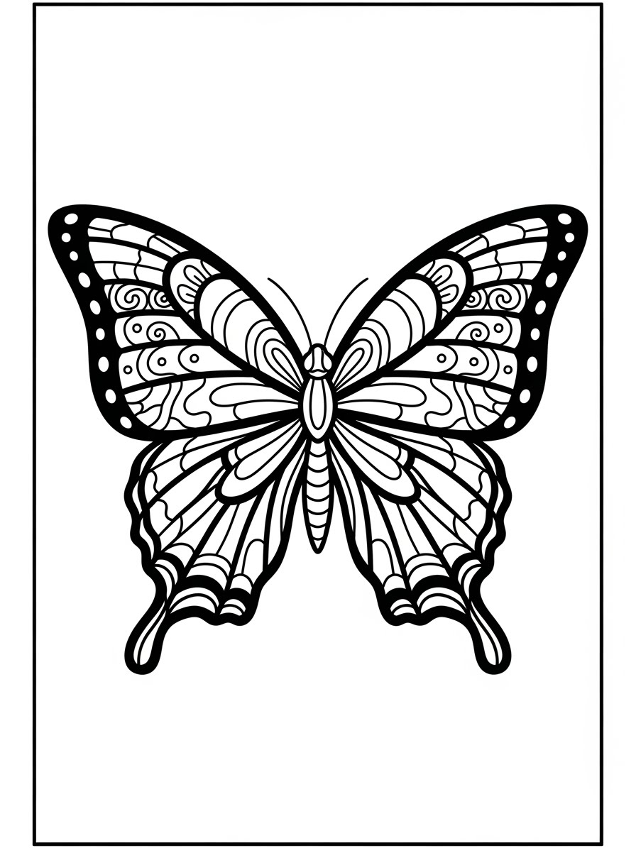 Desenho de Borboleta detalhada para colorir