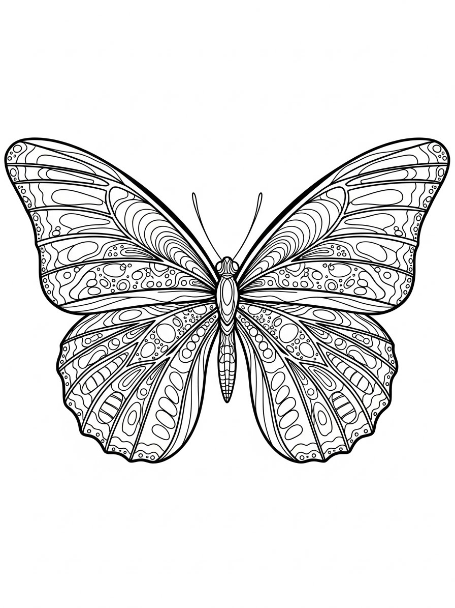 Desenho de Borboleta detalhada para colorir