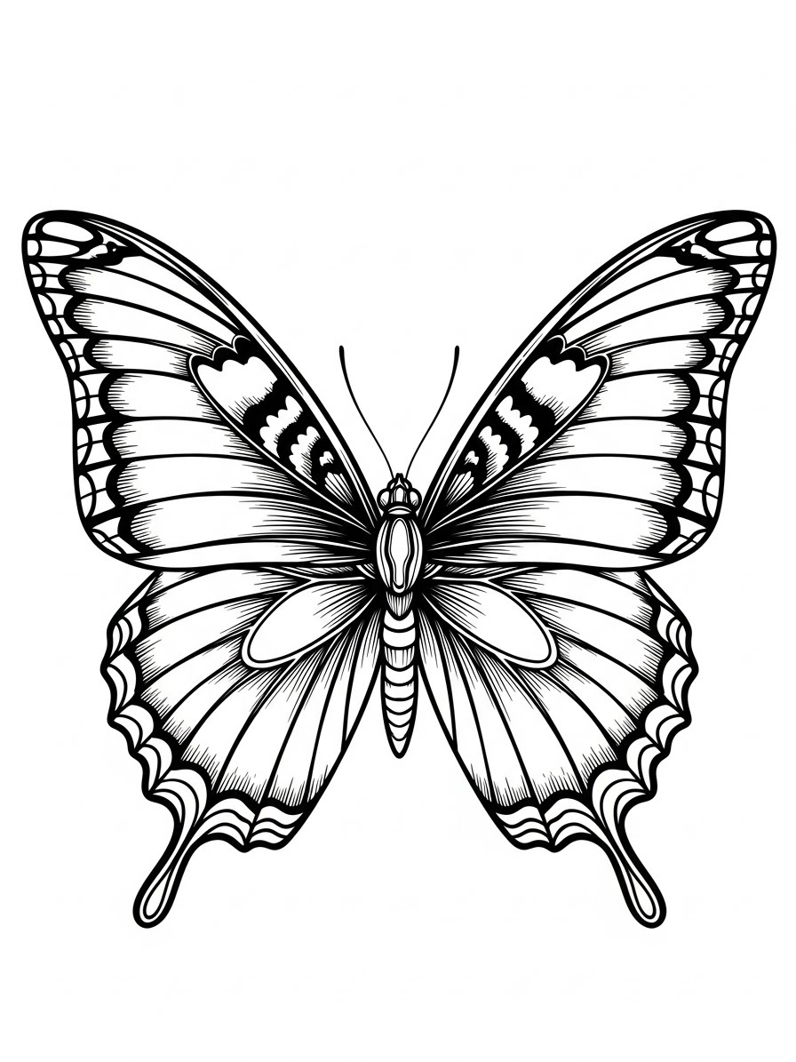 Desenho de Borboleta detalhado para colorir