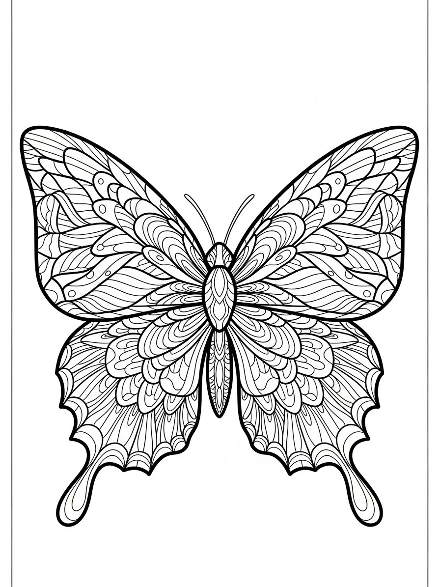Desenho de Borboleta detalhada para colorir