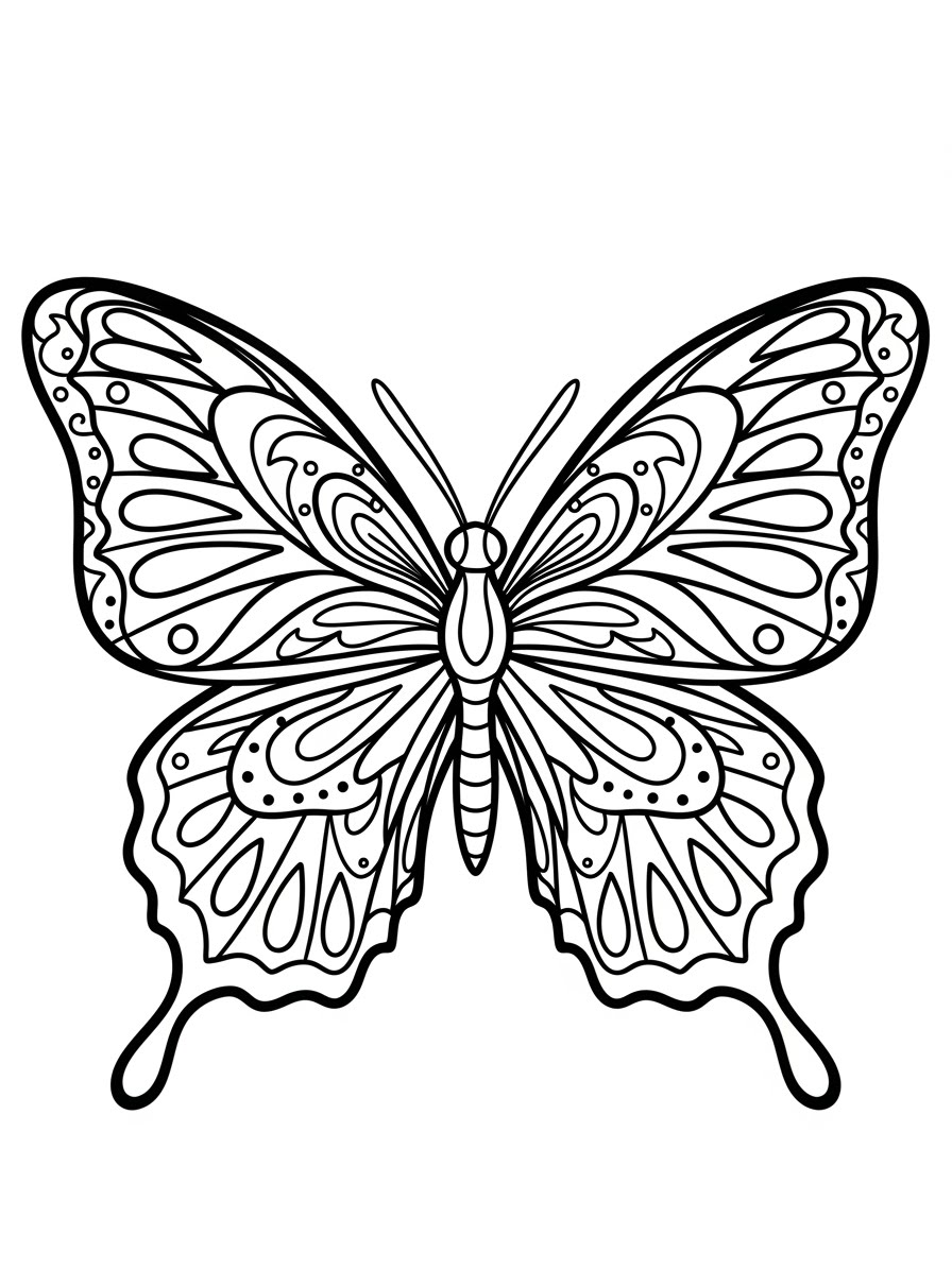 Desenho de Borboleta detalhada para colorir