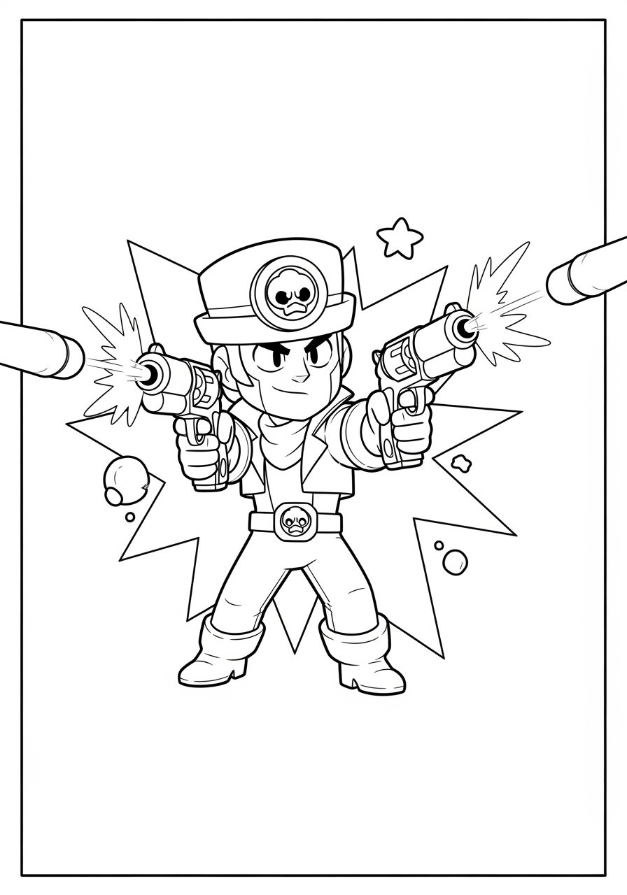 Desenho Brawl Stars de Colt pronto para colorir