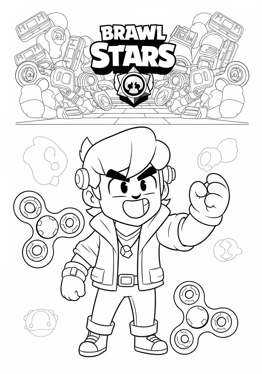 Desenho Brawl Stars com Colt pronto para colorir