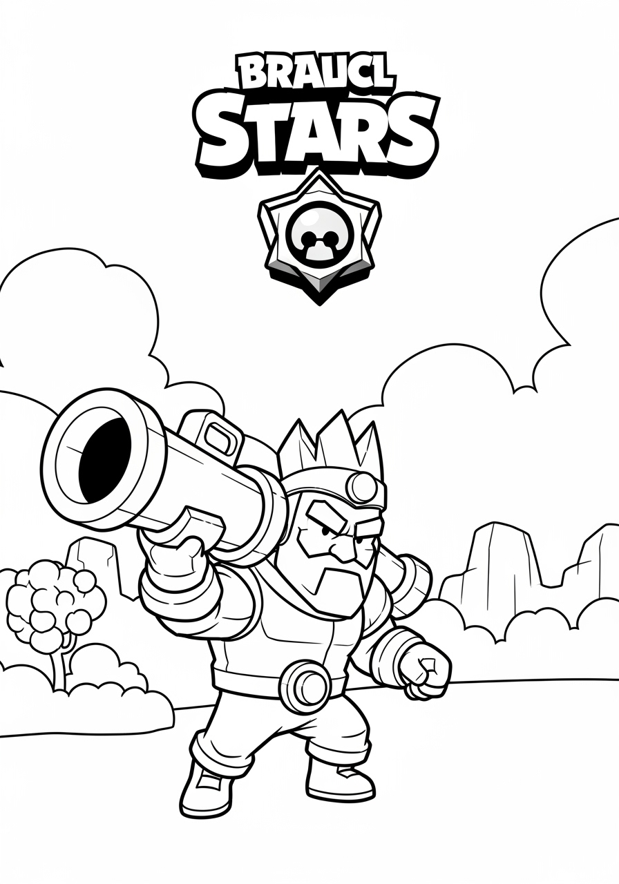 Desenho Brawl Stars com Colt pronto para colorir e imprimir