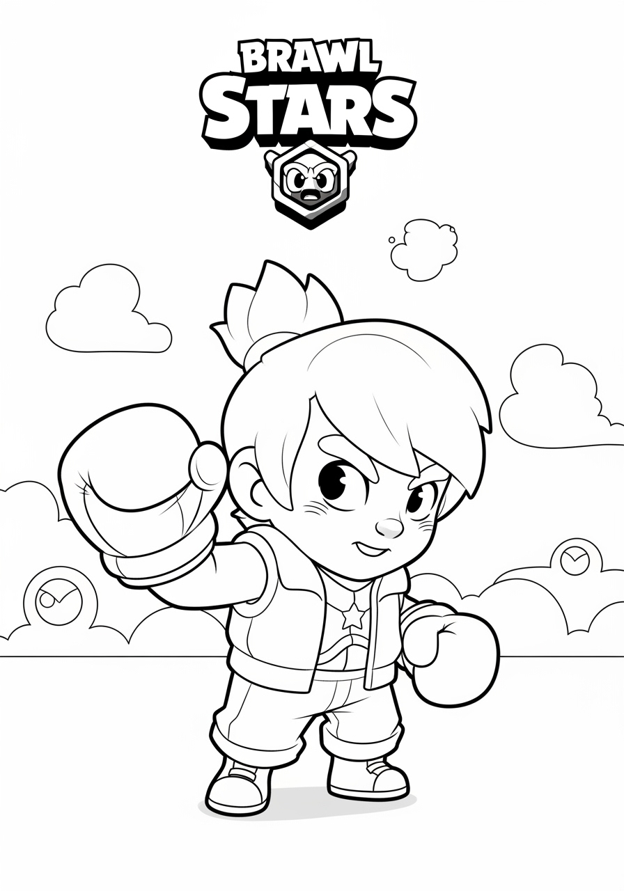 Desenho Brawl Stars com Colt pronto para colorir