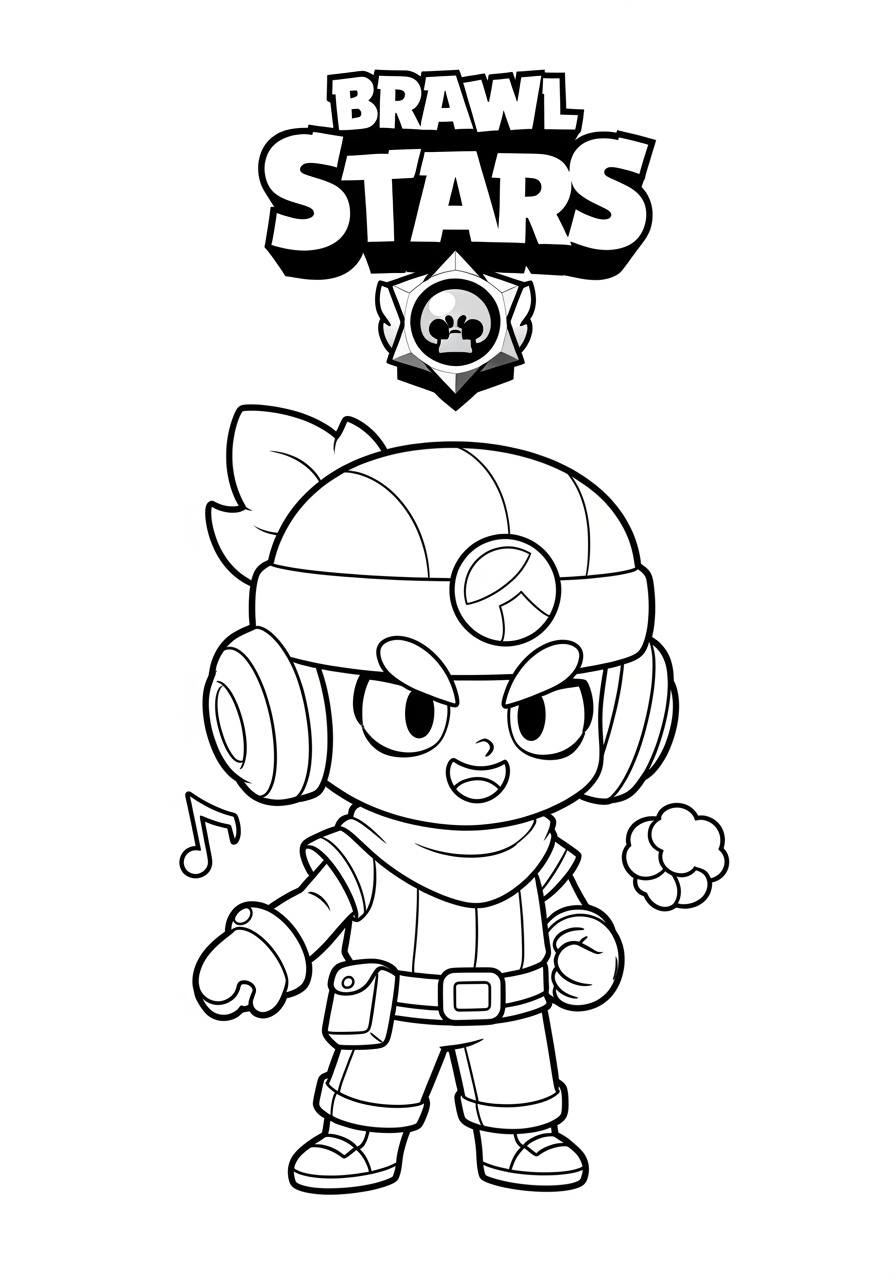 Desenho Brawl Stars com Colt pronto para colorir
