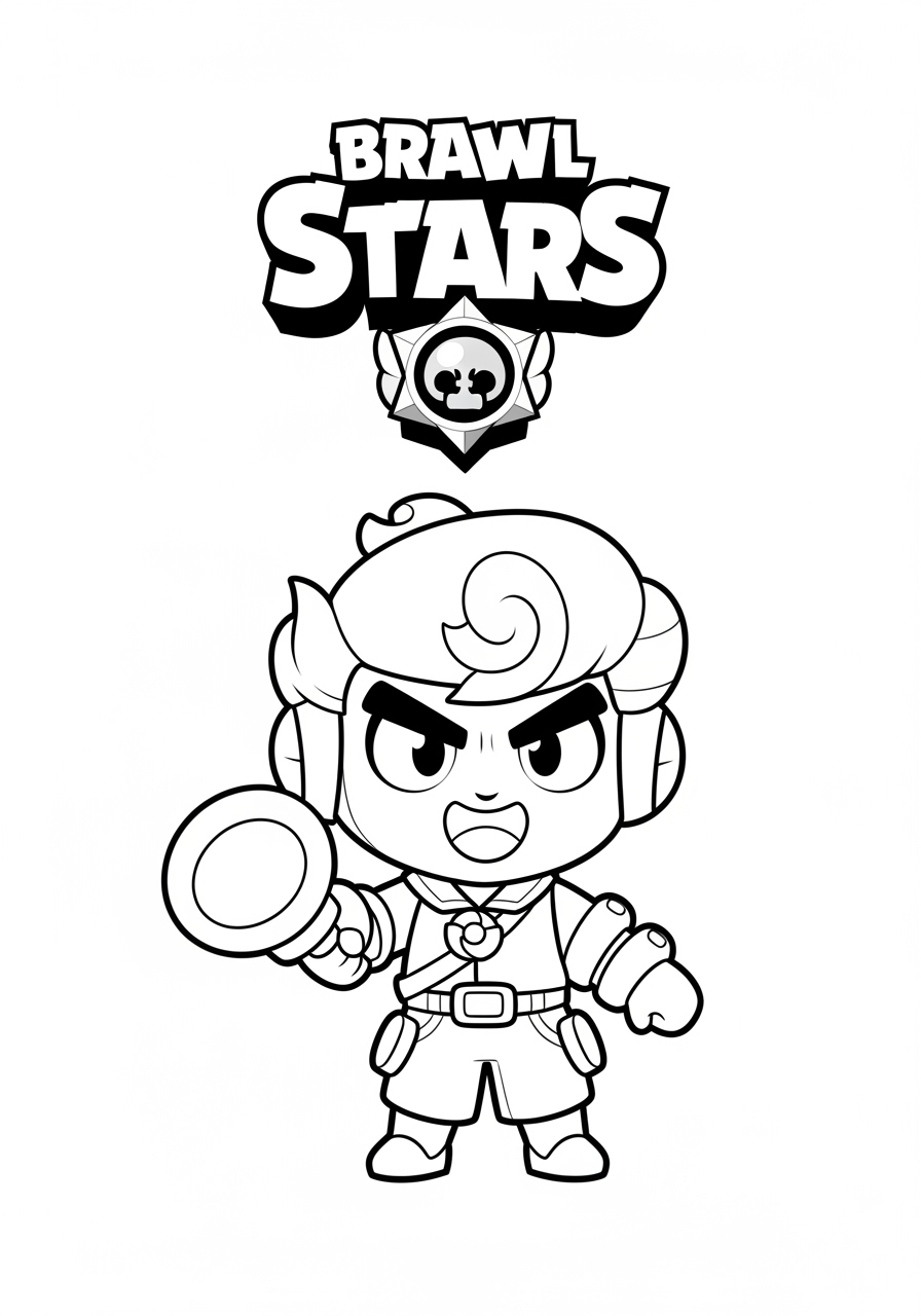 Desenho Brawl Stars com Colt pronto para colorir