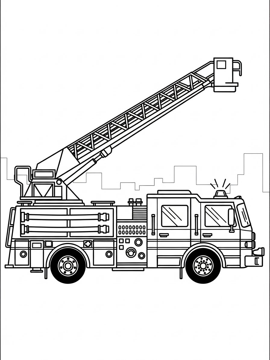 Desenho de Camião de bombeiros para colorir
