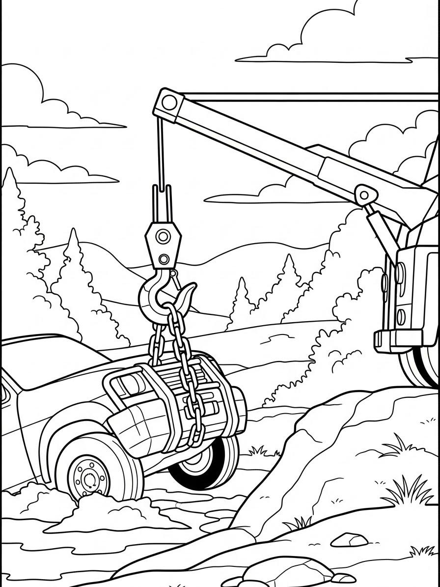 Desenho de Camião guincho para colorir