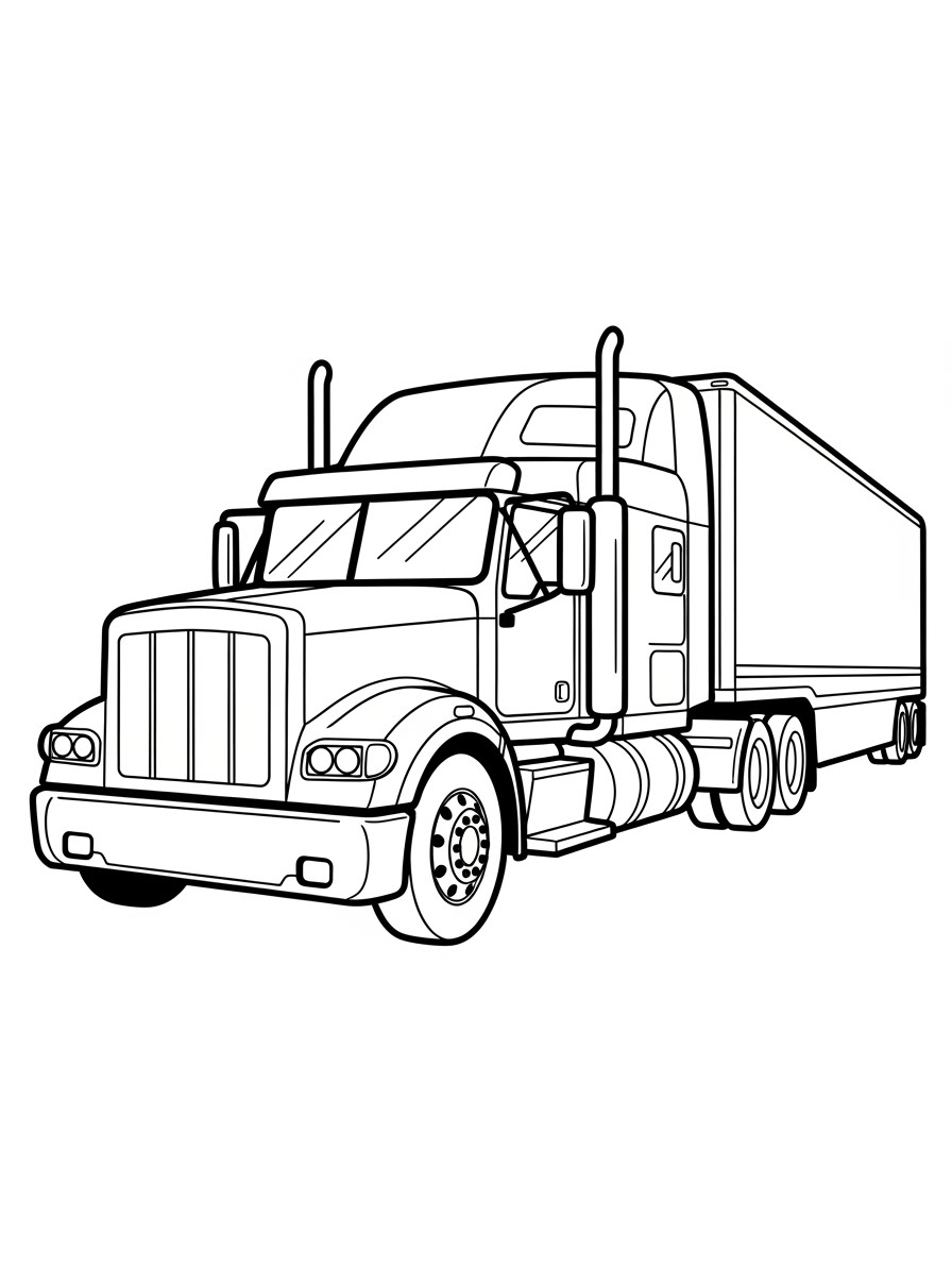 Desenho de Camião de transporte para colorir