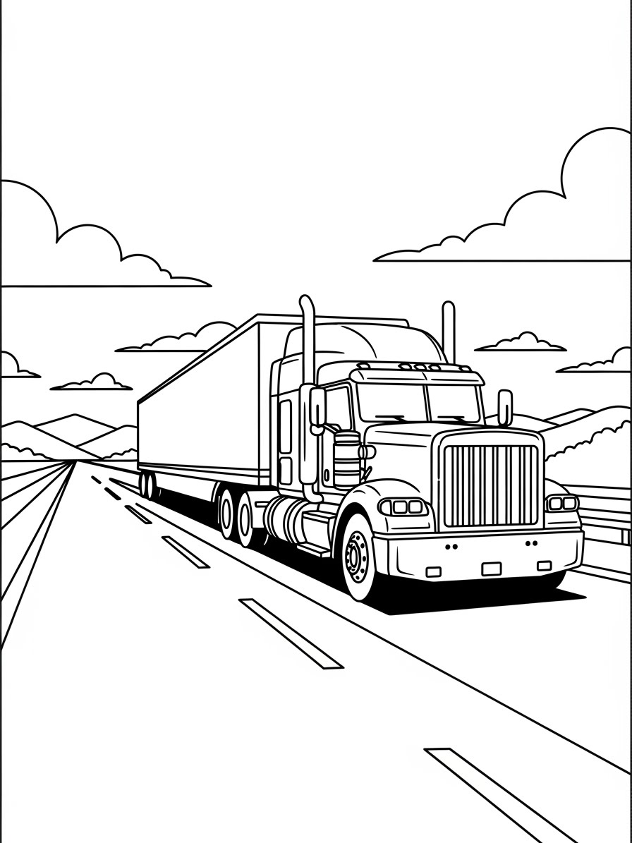 Desenho de Camião simples para colorir