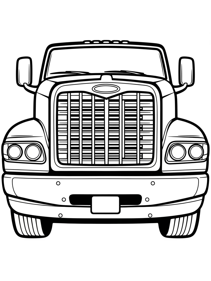 Desenho de Camião frontal para colorir