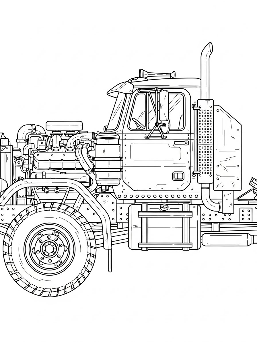 Desenho de Camião simples para colorir
