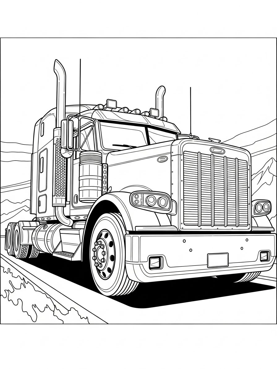 Desenho de Camião de carga para colorir