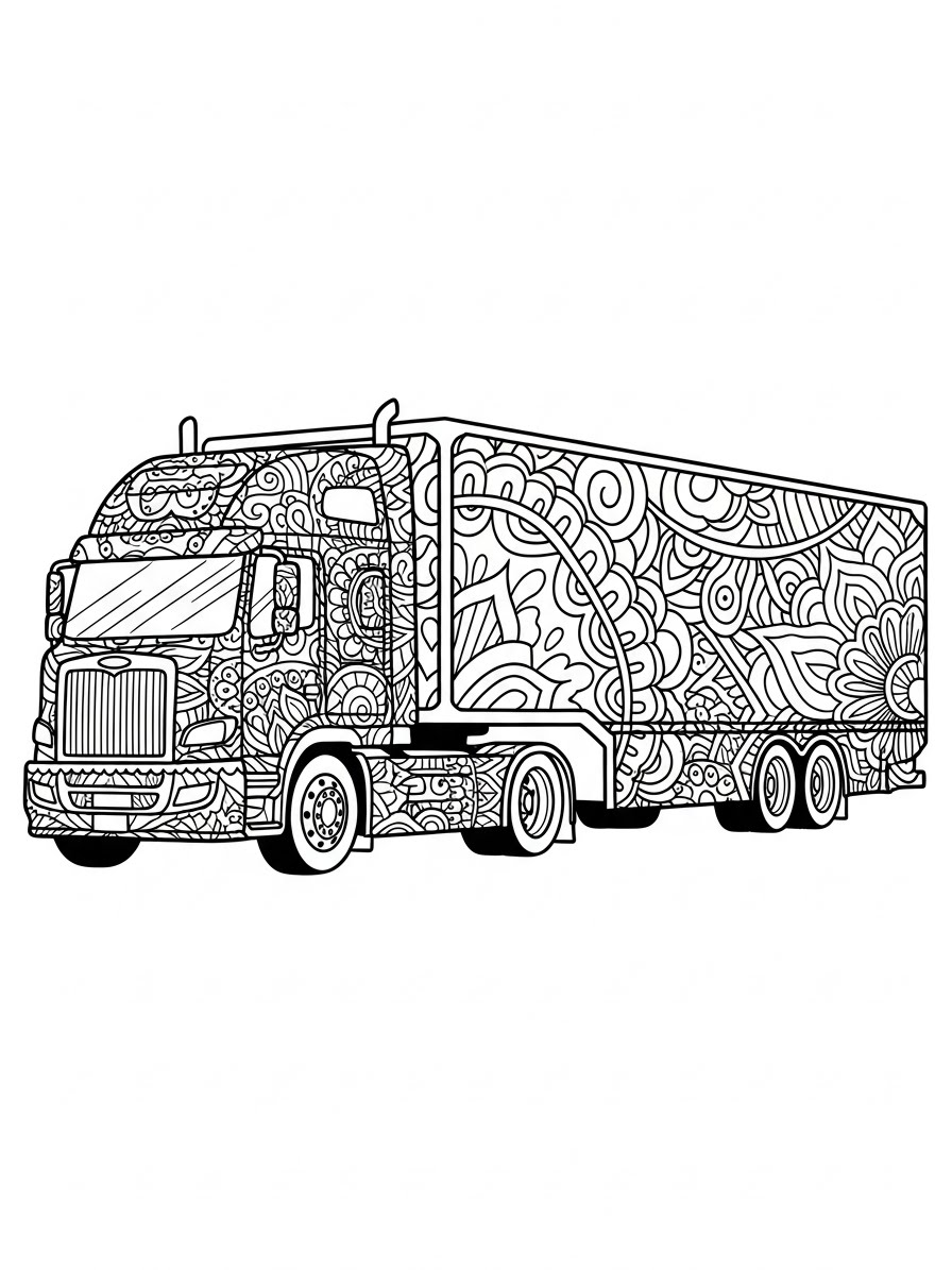 Desenho de Camião detalhado para colorir
