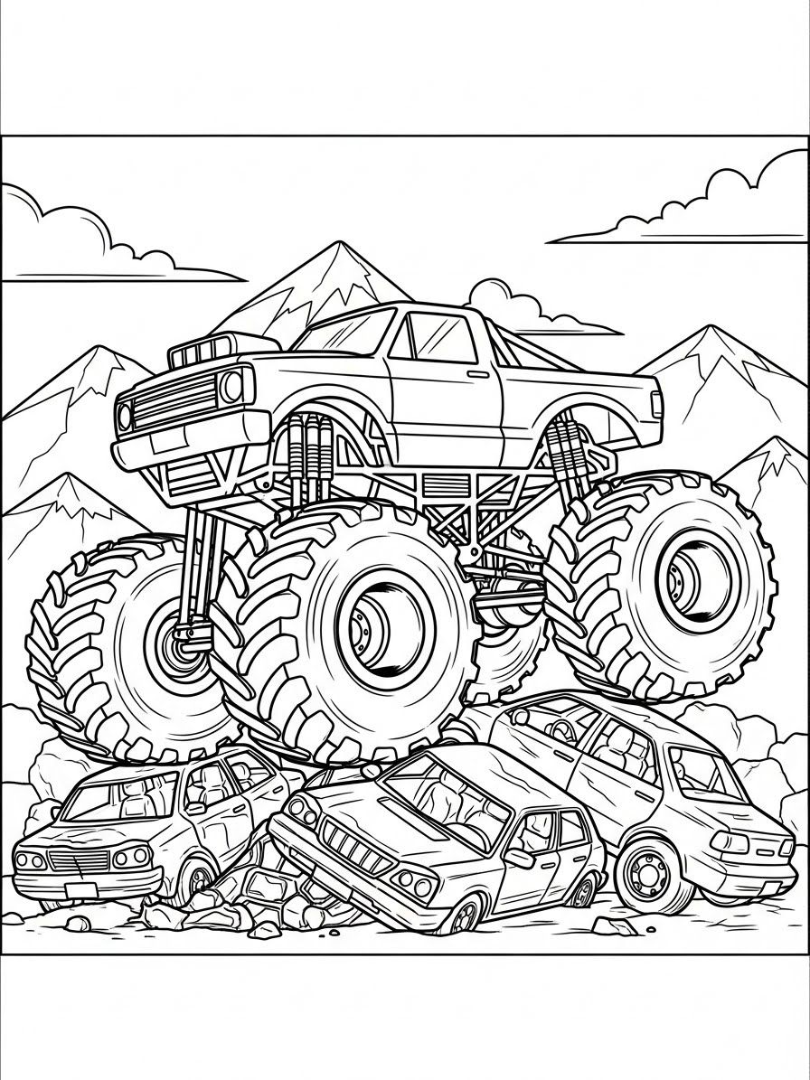 Desenho de Camião fora de estrada para colorir