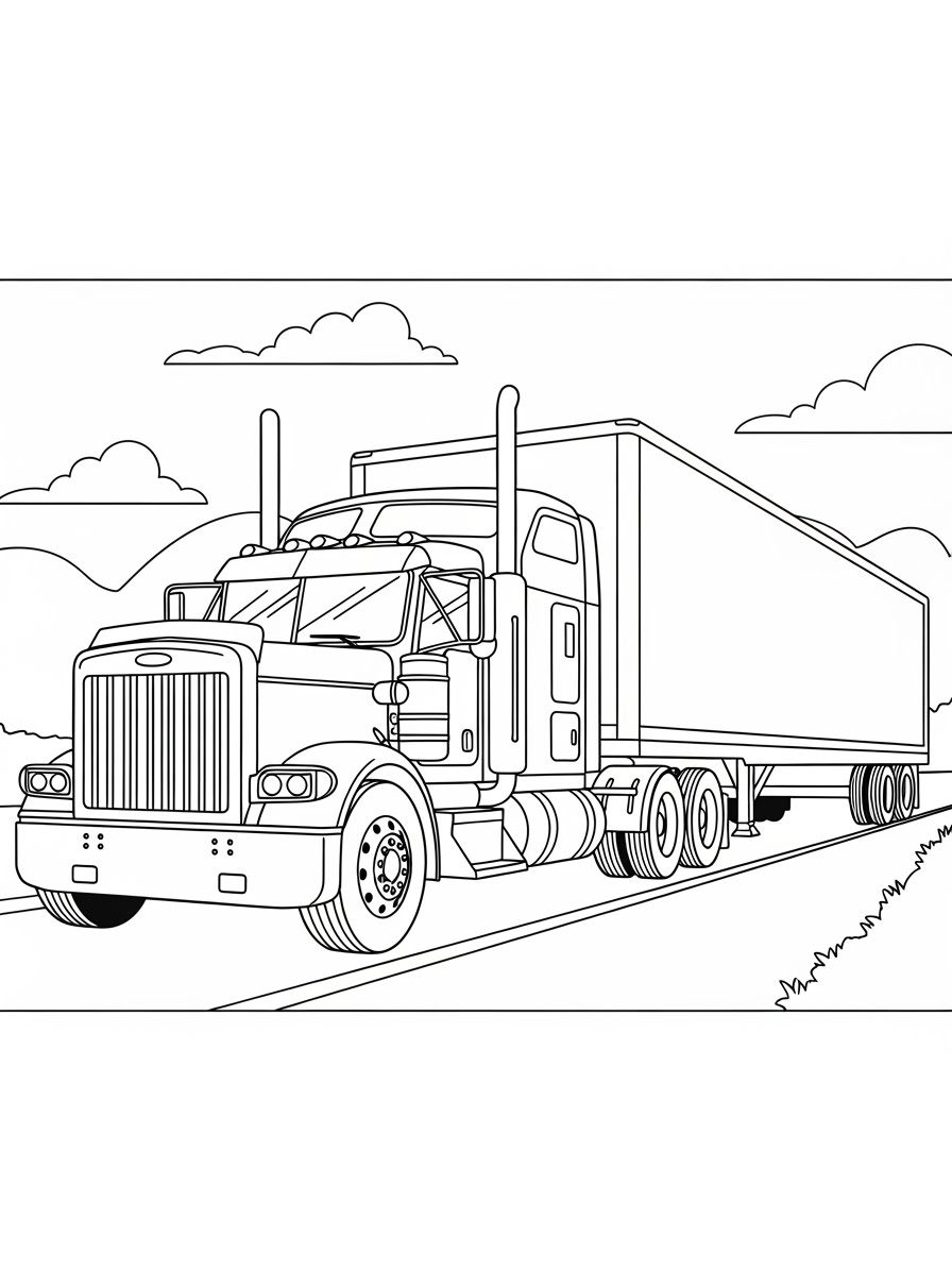 Desenho de Camião de carga para colorir