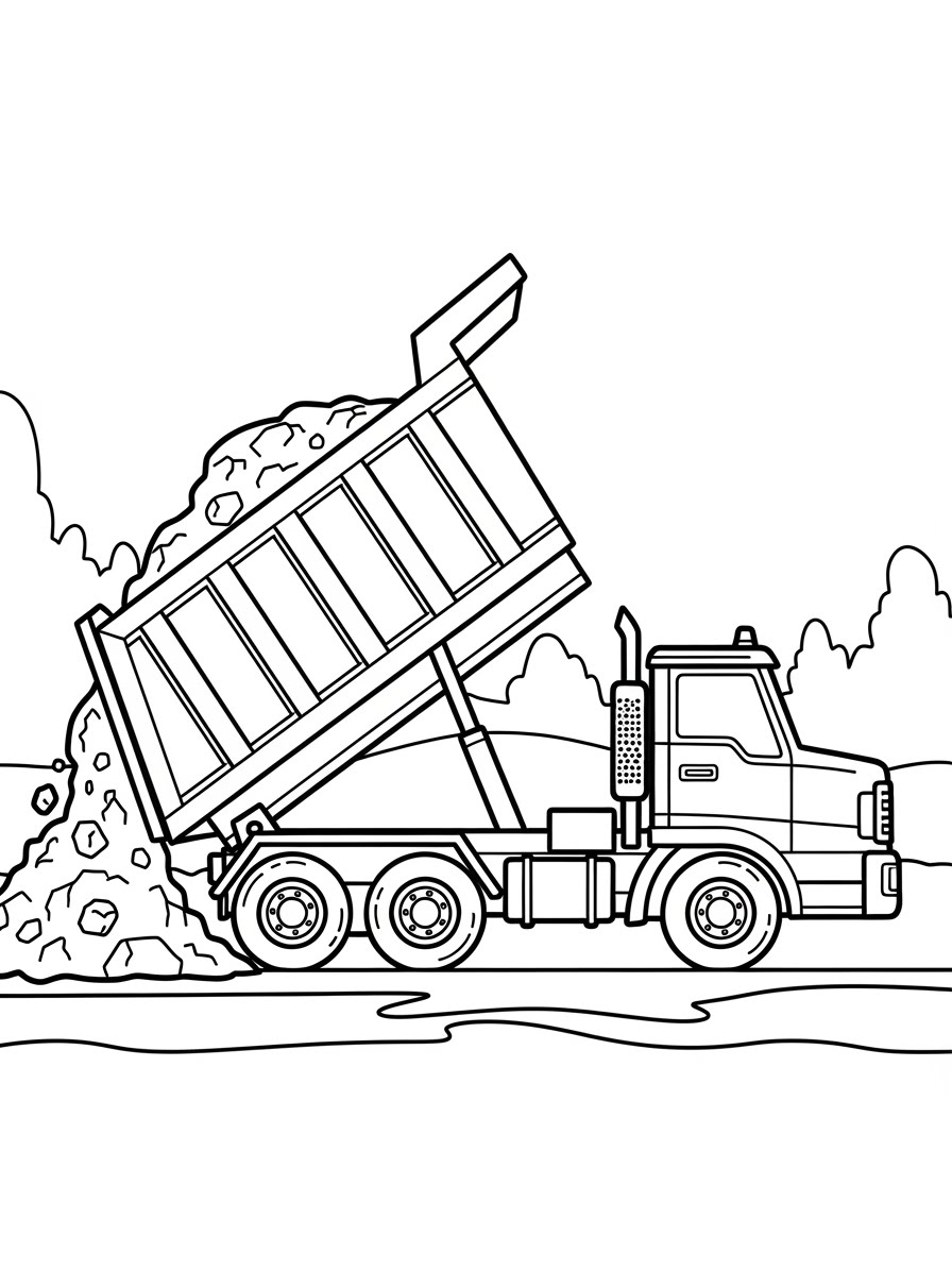 Desenho de Camião basculante para colorir