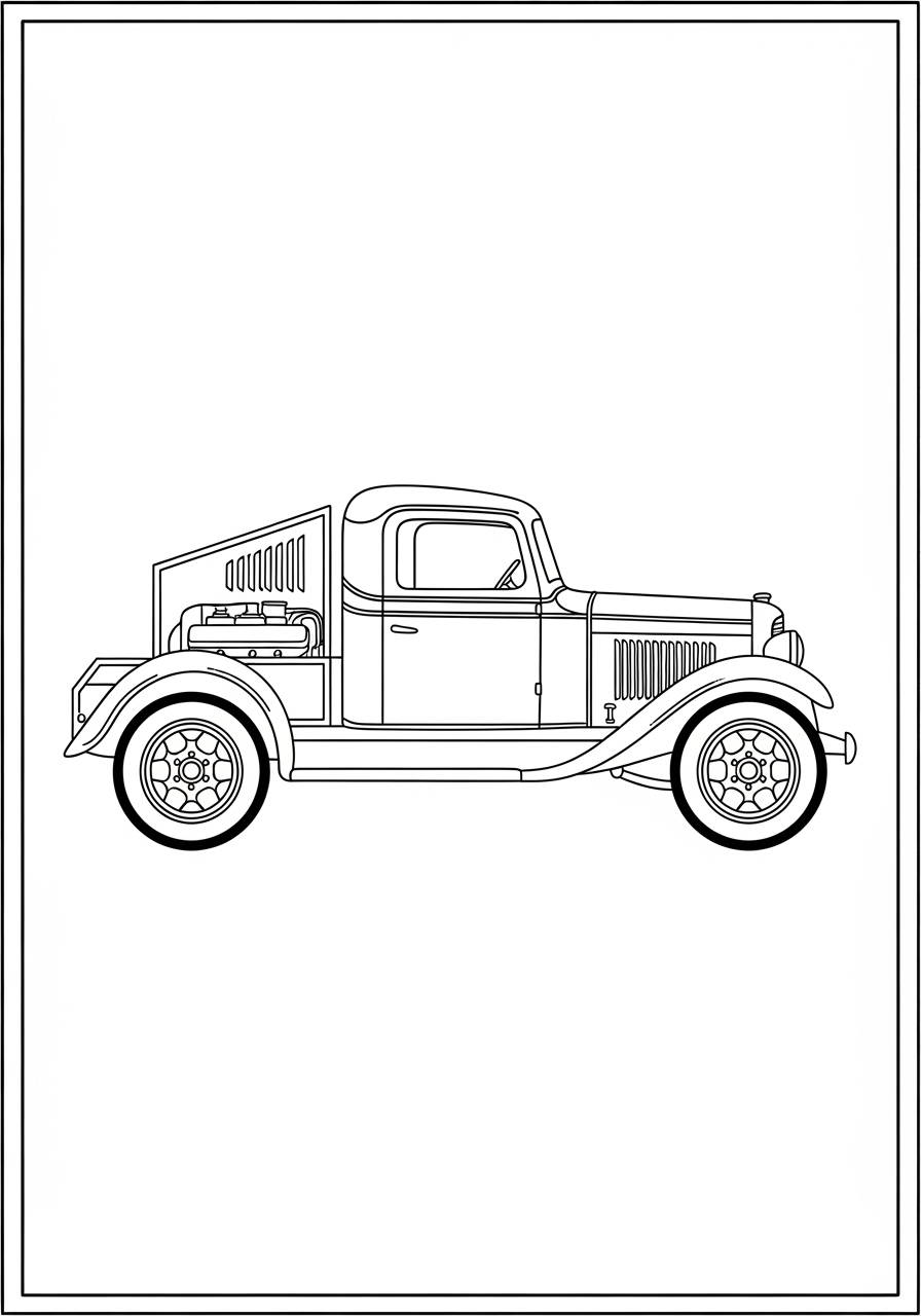 Desenho de Caminhão Antigo para colorir