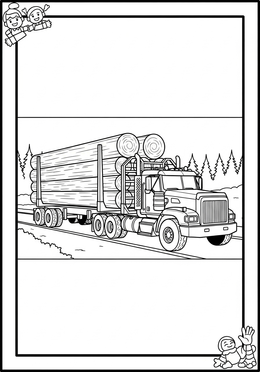 Desenho de Caminhão de Madeira para colorir