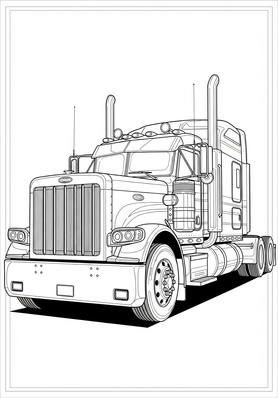 Desenho de Caminhão Realista para colorir