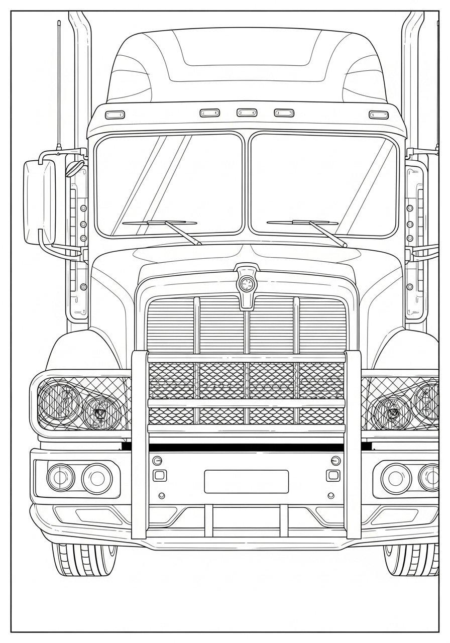 Desenho de Caminhão Realista para colorir