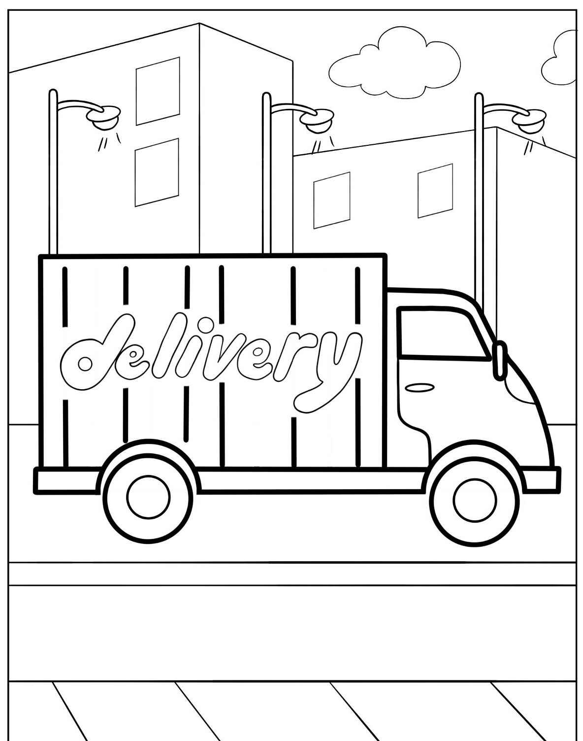 Desenho de Caminhão de Entrega para colorir