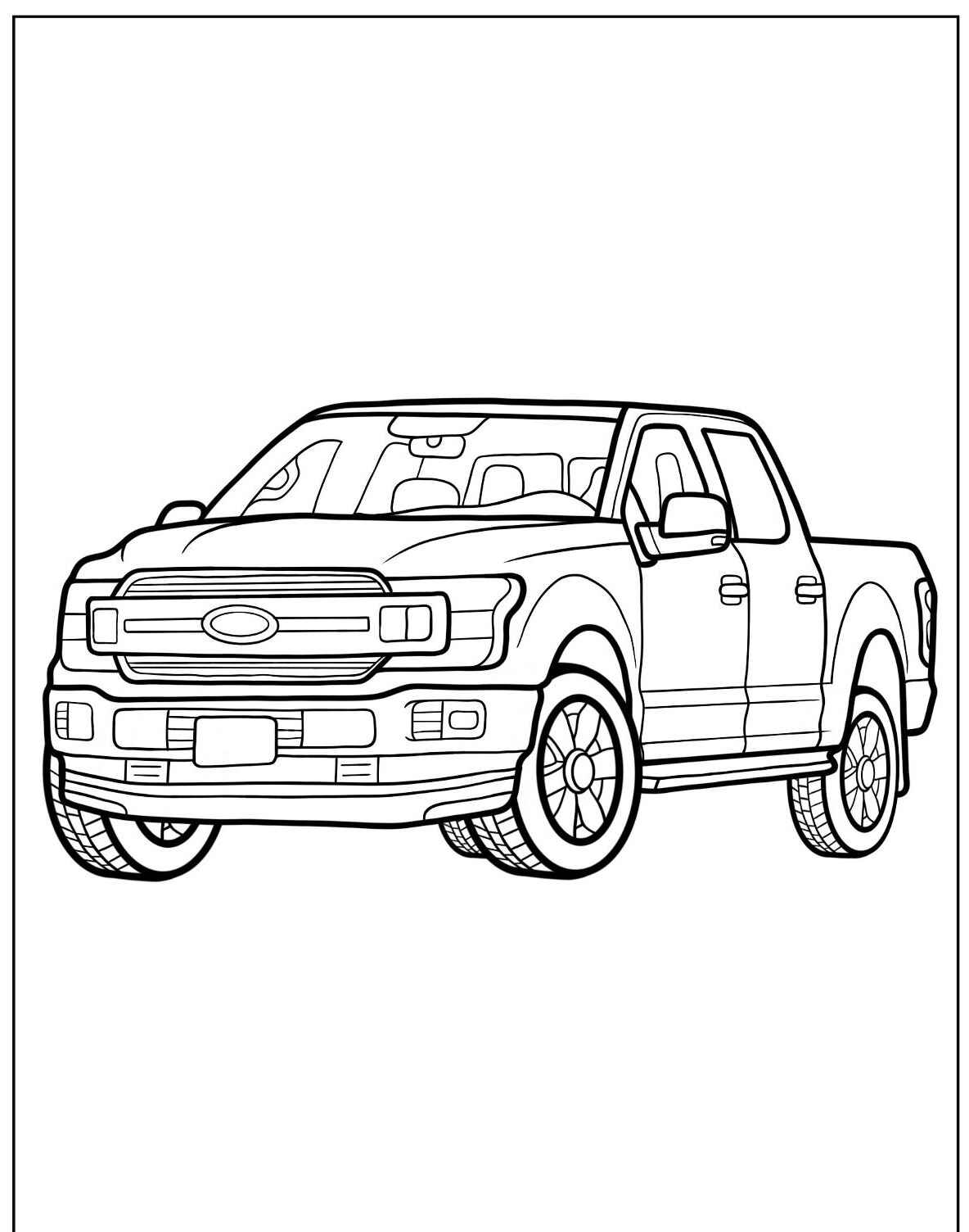 Desenho de Caminhão Simples e Fofa para colorir