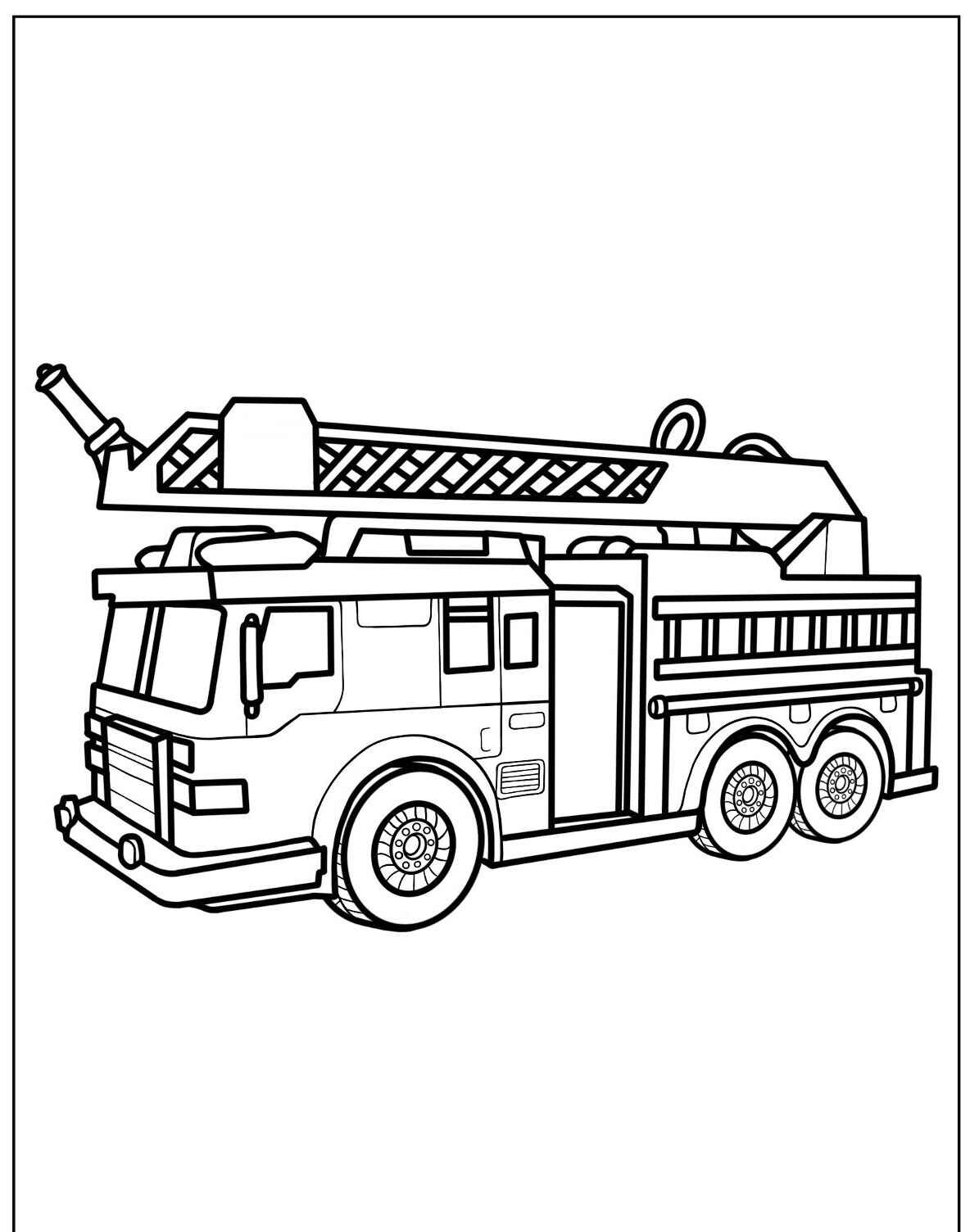 Desenho de Caminhão de Bombeiro para colorir