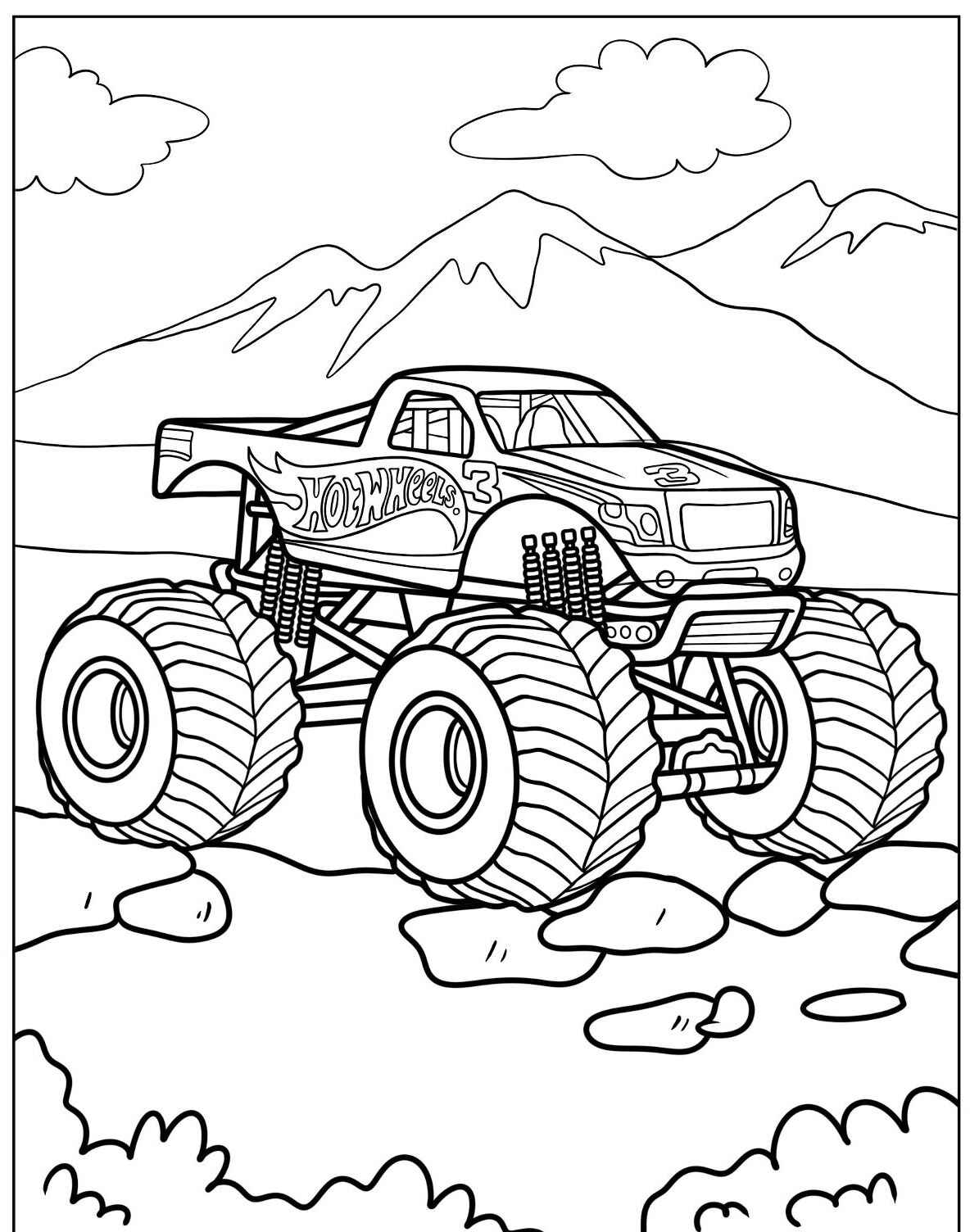Desenho de Caminhão Monster Truck para colorir