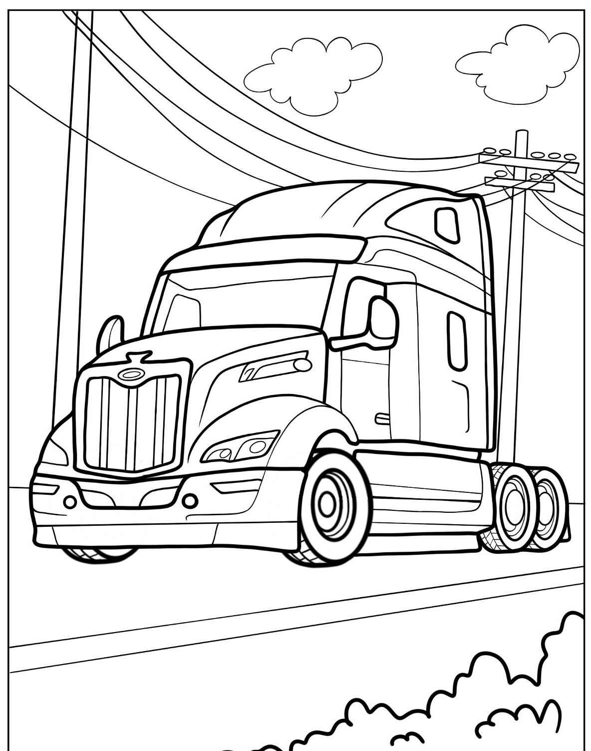 Desenho de Caminhão Carregado para colorir