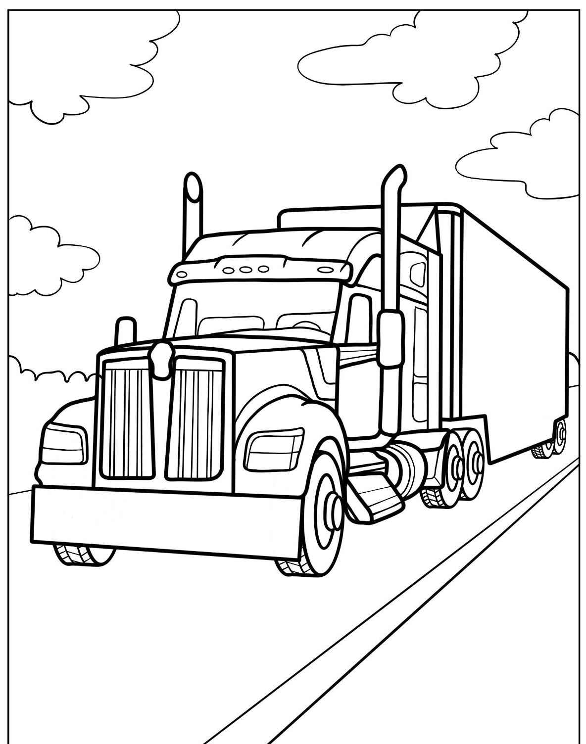 Desenho de Caminhão Realista para colorir