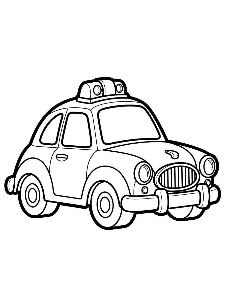 Desenho do Carro da Polícia simples para colorir