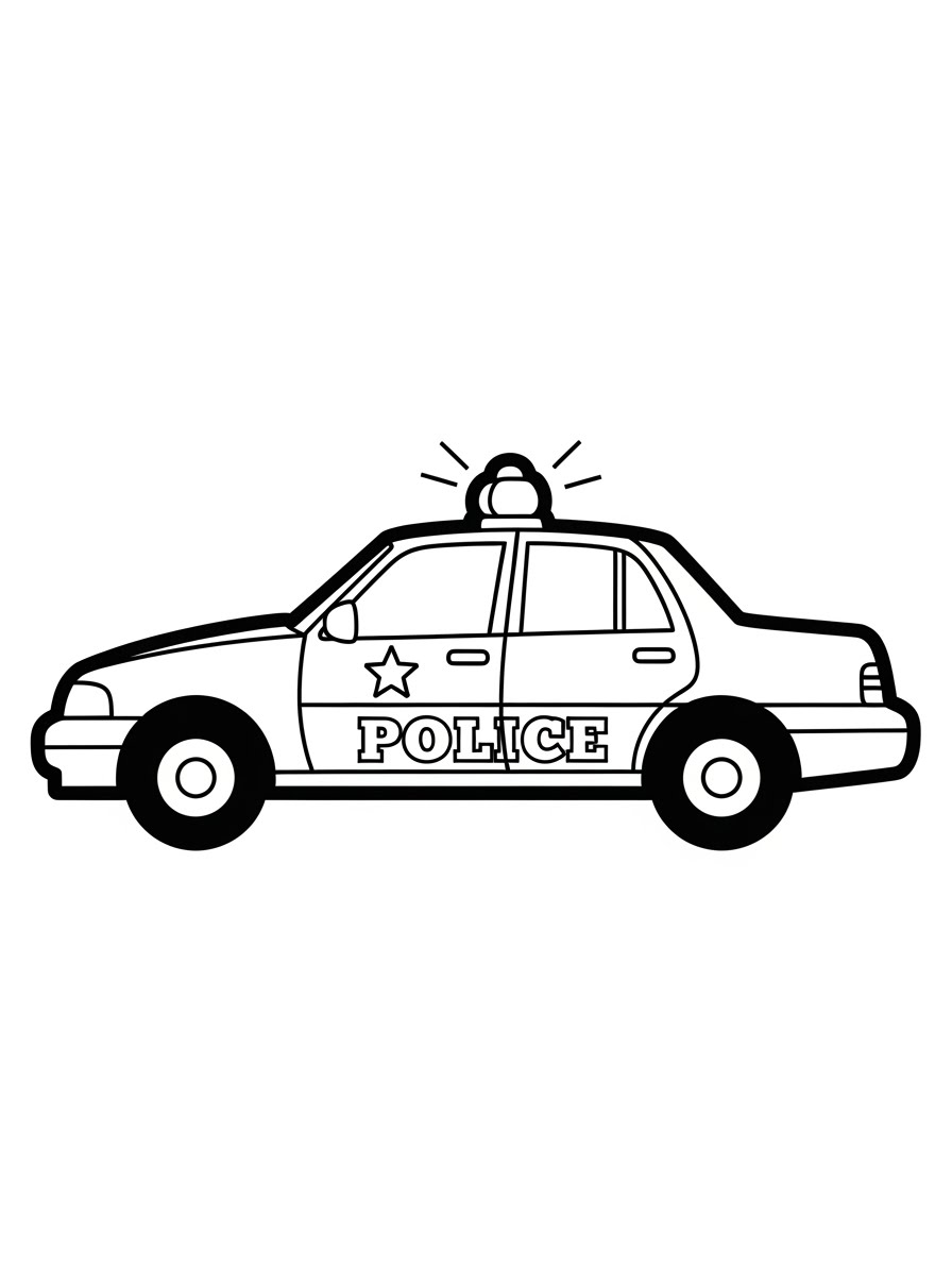 Desenho do Carro da Polícia simples para colorir