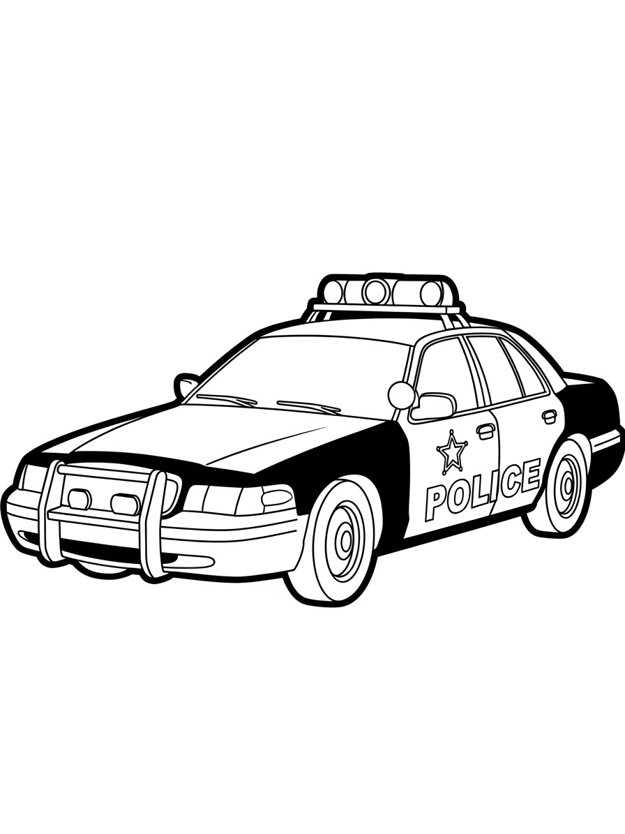 Desenho do Carro da Polícia simples para colorir