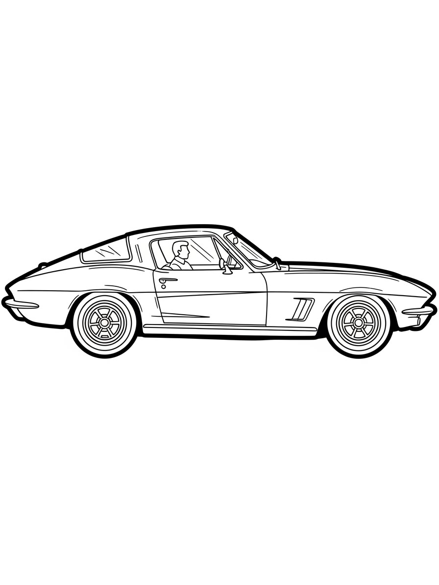 Desenho de Carro esportivo clássico para colorir