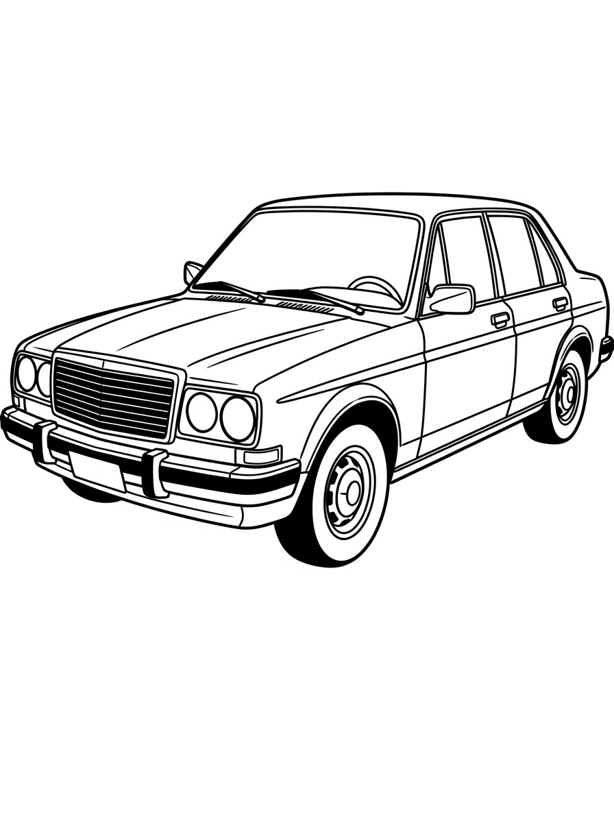 Desenho de Carro sedã clássico para colorir