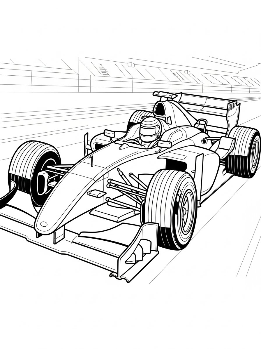 Desenho de Carro de Fórmula 1 para colorir