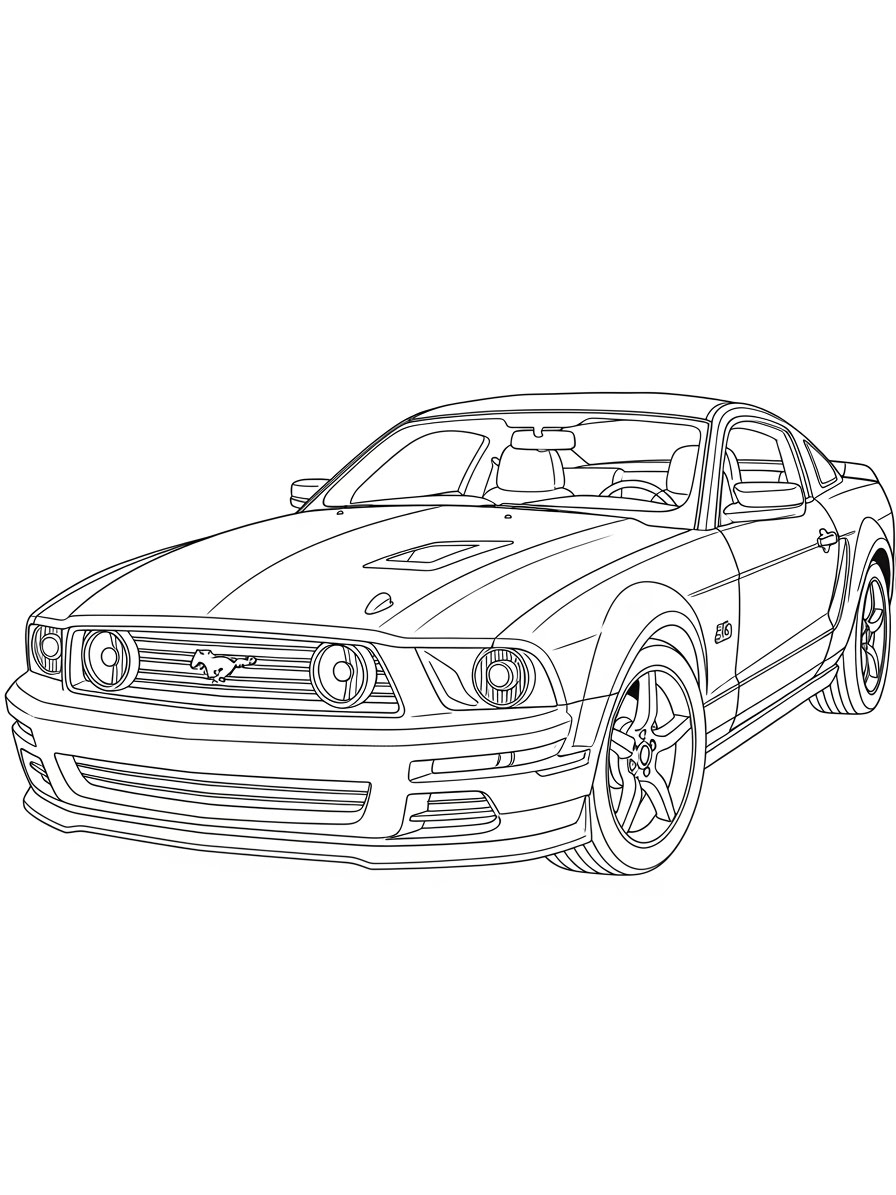 Desenho de Carro Mustang GT para colorir