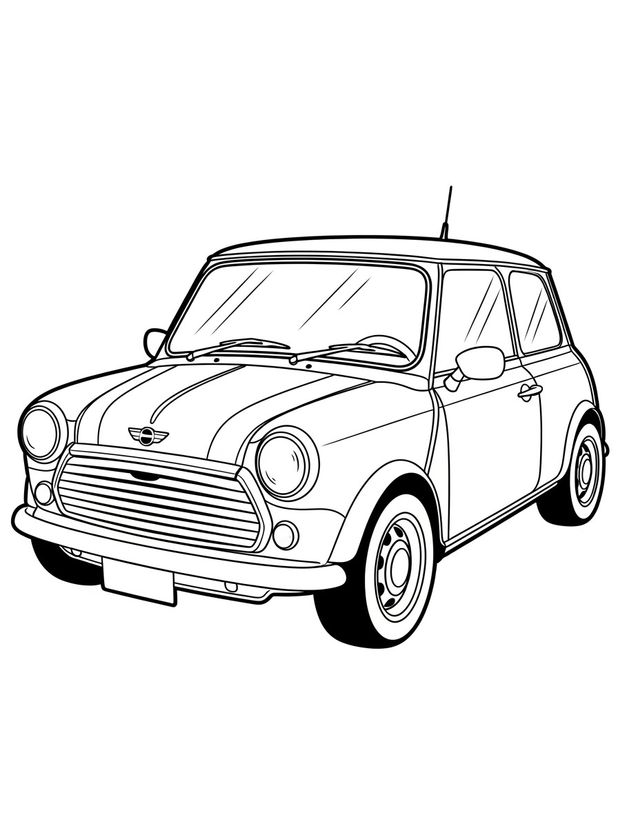 Desenho de Carro Mini Cooper para colorir