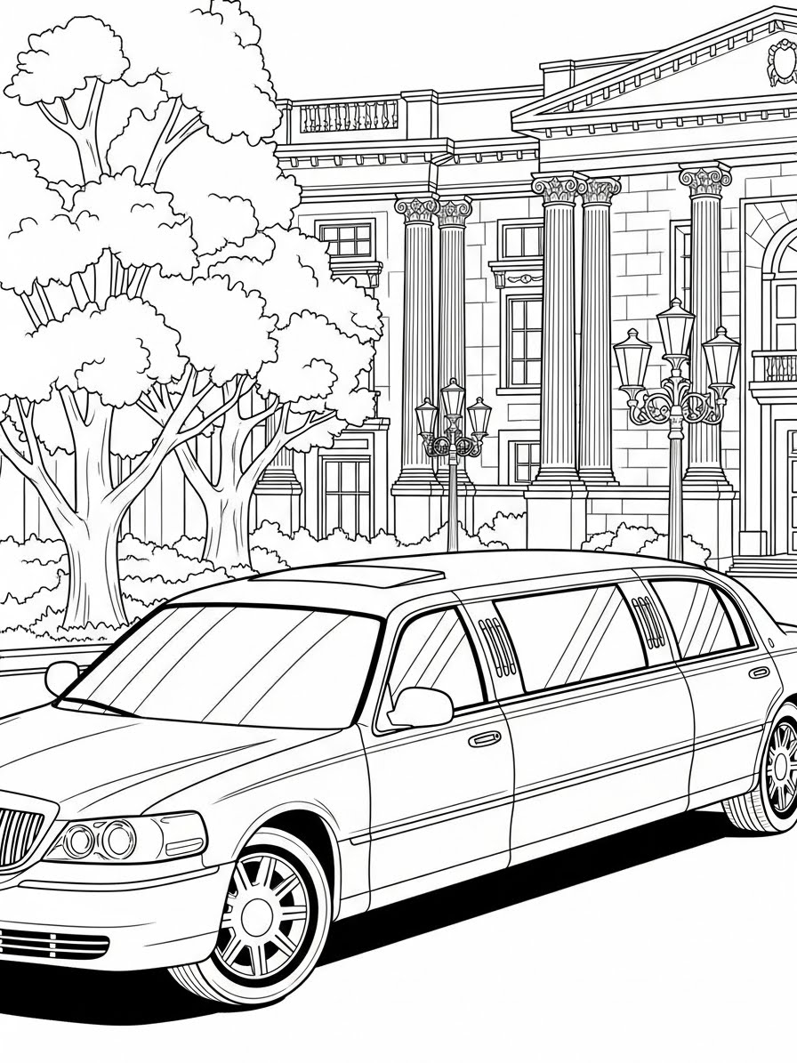 Desenho de Carro Limusine para colorir
